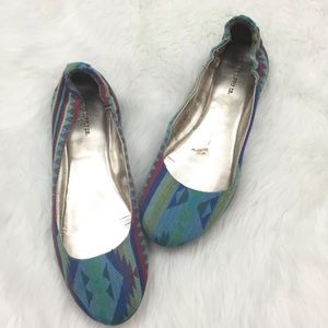 Mossimo Size 8.5 Multicolor Tribal Print Flats